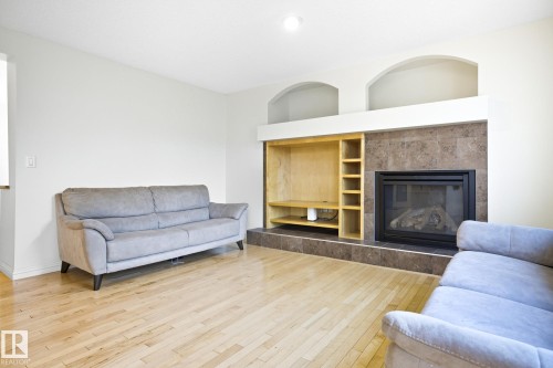 548 Adams Way, Edmonton, AB - Indoor Photo Showing Living Room With Fireplace