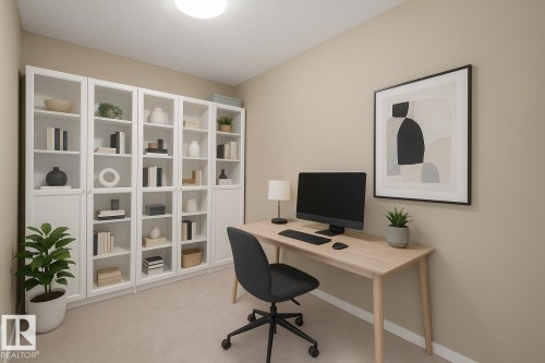 Virtually staged den - 205 5810 Mullen Place, Edmonton, AB - Indoor Photo Showing Office