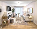 37 1025 Secord Promenade, Edmonton, AB  - Indoor Photo Showing Living Room With Fireplace 
