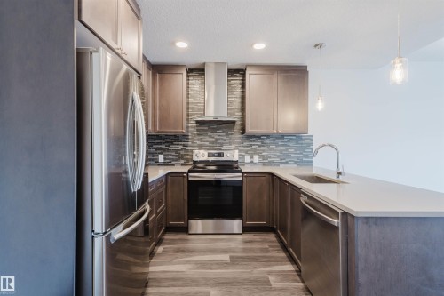 320 1316 Windermere Way, Edmonton, AB - Indoor Photo Showing Kitchen With Stainless Steel Kitchen With Upgraded Kitchen