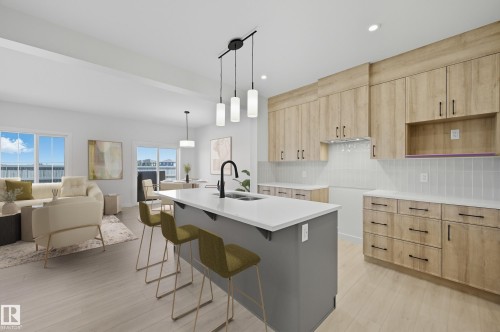8909 223A Street, Edmonton, AB - Indoor Photo Showing Kitchen With Double Sink With Upgraded Kitchen