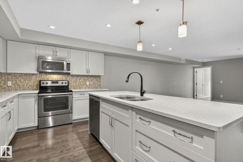 102 5029 Edgemont Boulevard, Edmonton, AB - Indoor Photo Showing Kitchen With Double Sink With Upgraded Kitchen