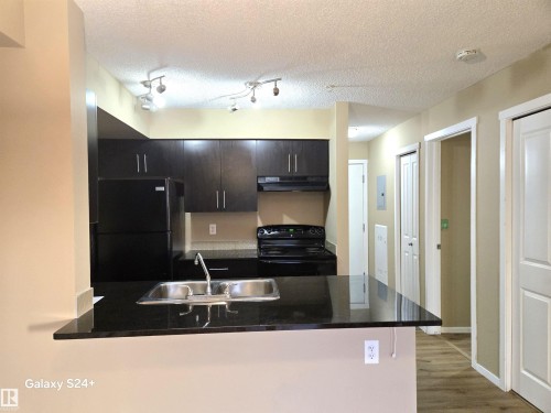 210 3207 James Mowatt Trail, Edmonton, AB - Indoor Photo Showing Kitchen With Double Sink