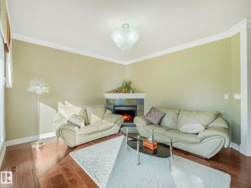 2408 Martell Crescent, Edmonton, AB - Indoor Photo Showing Living Room With Fireplace