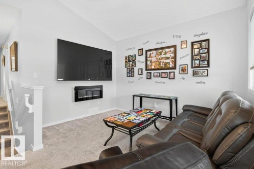 17096 46 Street, Edmonton, AB - Indoor Photo Showing Living Room With Fireplace