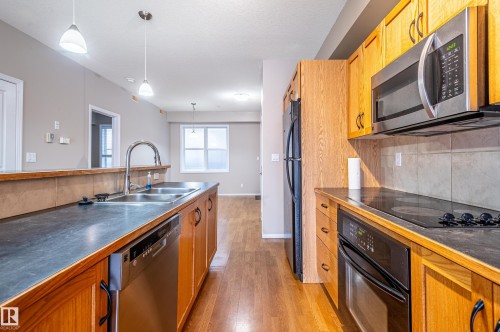 206 10503 98 Avenue, Edmonton, AB - Indoor Photo Showing Kitchen With Double Sink