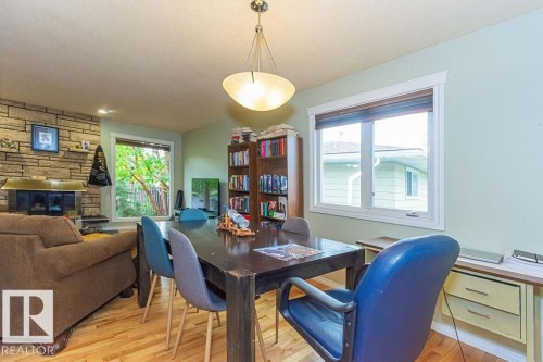 1720 89 Street, Edmonton, AB - Indoor Photo Showing Dining Room With Fireplace