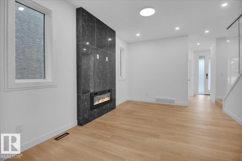 11124 132 Street, Edmonton, AB - Indoor Photo Showing Other Room With Fireplace