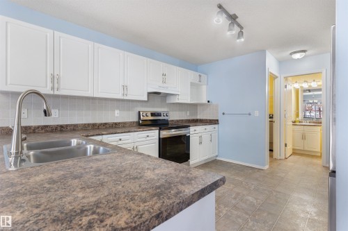 3231 21 Street, Edmonton, AB - Indoor Photo Showing Kitchen With Double Sink