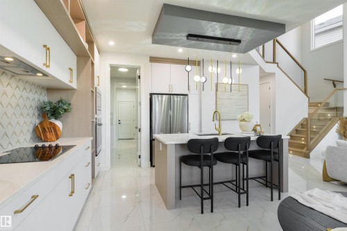 108 25 Street Sw, Edmonton, AB - Indoor Photo Showing Kitchen With Upgraded Kitchen