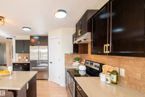 21323 58 Avenue, Edmonton, AB - Indoor Photo Showing Kitchen With Stainless Steel Kitchen With Upgraded Kitchen