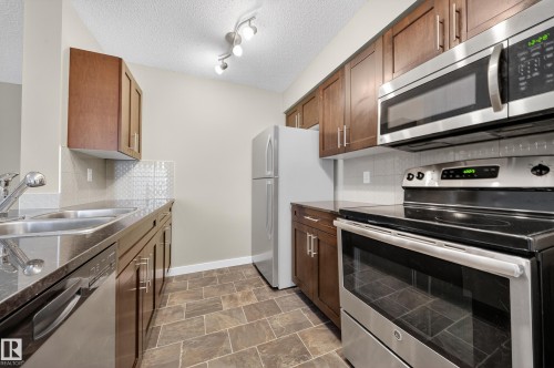 101 5370 Chappelle Road, Edmonton, AB - Indoor Photo Showing Kitchen With Double Sink