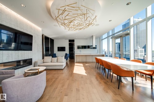 3505 10360 102 Street, Edmonton, AB - Indoor With Fireplace