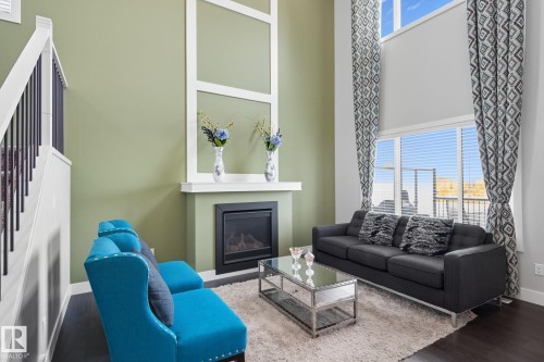 1066 Allendale Crescent, Sherwood Park, AB - Indoor Photo Showing Living Room With Fireplace