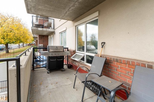 Balcony featuring grilling area - 101 6220 134 Avenue, Edmonton, AB - Outdoor With Balcony With Exterior