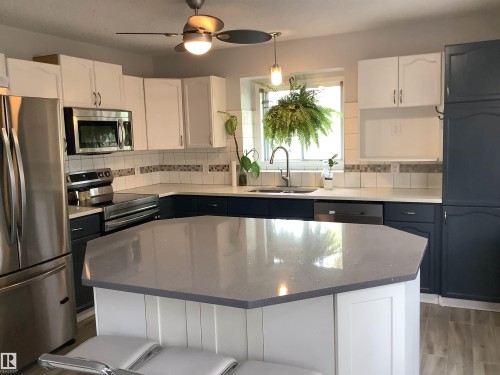15704 61 Street, Edmonton, AB - Indoor Photo Showing Kitchen With Stainless Steel Kitchen With Double Sink