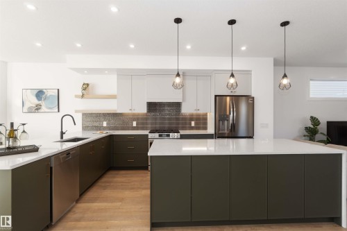 7505 Rowland Road, Edmonton, AB - Indoor Photo Showing Kitchen With Upgraded Kitchen