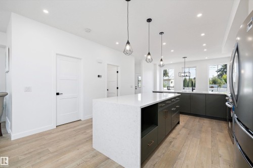 7505 Rowland Road, Edmonton, AB - Indoor Photo Showing Kitchen With Upgraded Kitchen