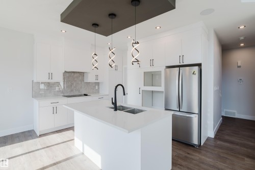 329 Balsam Link, Leduc, AB - Indoor Photo Showing Kitchen With Double Sink With Upgraded Kitchen