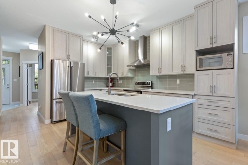 9535 155 Street, Edmonton, AB - Indoor Photo Showing Kitchen With Double Sink With Upgraded Kitchen