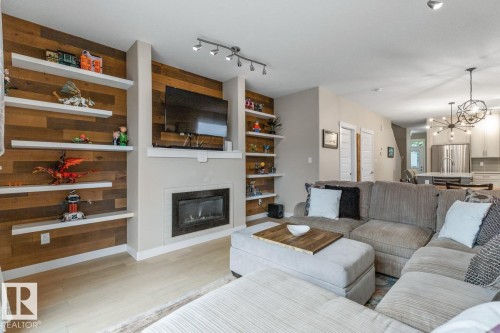 9535 155 Street, Edmonton, AB - Indoor Photo Showing Living Room With Fireplace
