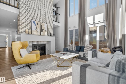7 Jubilation Drive, St. Albert, AB - Indoor Photo Showing Living Room With Fireplace