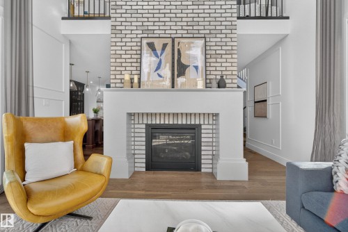 7 Jubilation Drive, St. Albert, AB - Indoor Photo Showing Living Room With Fireplace