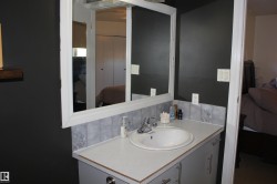 Ensuite bathroom featuring vanity and tasteful backsplash - 