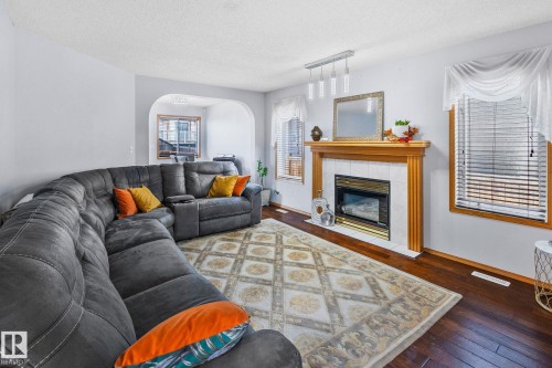 1238 Joyce Crescent Nw, Edmonton, AB - Indoor Photo Showing Living Room With Fireplace