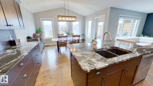 122 Sunterra Way, Sherwood Park, AB - Indoor Photo Showing Kitchen With Double Sink