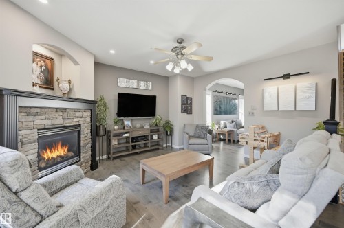 2311 Bailey Court, Edmonton, AB - Indoor Photo Showing Living Room With Fireplace
