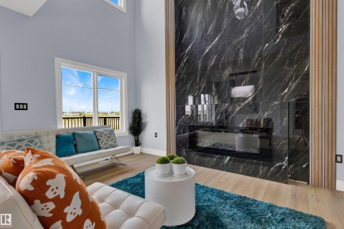 2020 155 Avenue, Edmonton, AB - Indoor Photo Showing Living Room With Fireplace