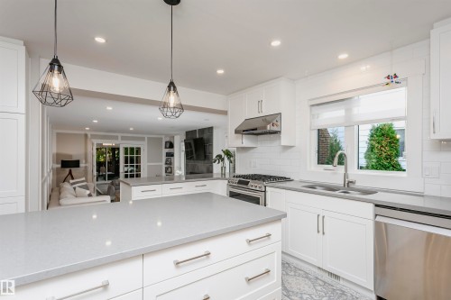 177 Wolf Willow Crescent Nw, Edmonton, AB - Indoor Photo Showing Kitchen With Double Sink With Upgraded Kitchen