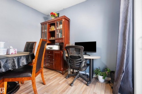 Home office featuring light wood-style floors - 36 2503 24 Street, Edmonton, AB - Indoor Photo Showing Office