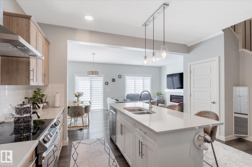 22143 80 Avenue, Edmonton, AB - Indoor Photo Showing Kitchen With Double Sink With Upgraded Kitchen