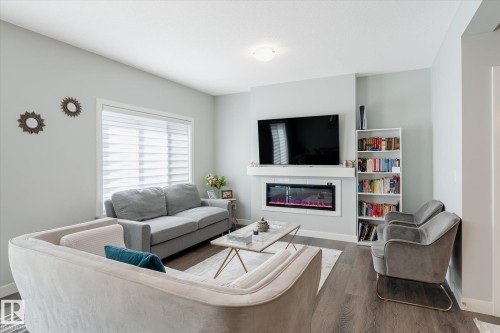 22143 80 Avenue, Edmonton, AB - Indoor Photo Showing Living Room With Fireplace