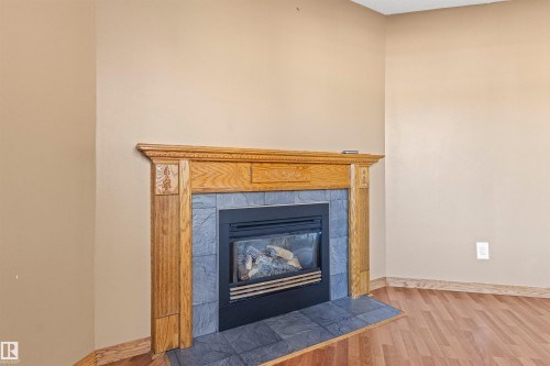 14835D Riverbend Road Nw, Edmonton, AB - Indoor Photo Showing Living Room With Fireplace