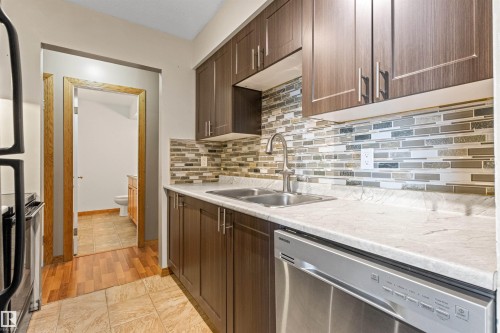 14835D Riverbend Road Nw, Edmonton, AB - Indoor Photo Showing Kitchen With Double Sink With Upgraded Kitchen
