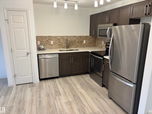 563 Orchards Boulevard, Edmonton, AB - Indoor Photo Showing Kitchen With Stainless Steel Kitchen With Double Sink With Upgraded Kitchen