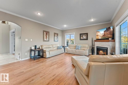 1512 Horseshoe Bay Estates, Cold Lake, AB - Indoor Photo Showing Living Room With Fireplace