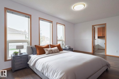 Primary Bedroom - Virtually Staged - 4631 43 Avenue, Edmonton, AB - Indoor Photo Showing Bedroom