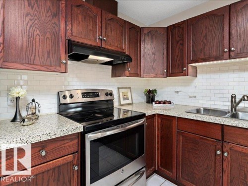 204 9640 105 Street, Edmonton, AB - Indoor Photo Showing Kitchen With Double Sink