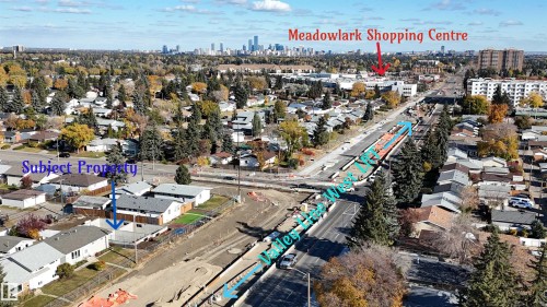Aerial overview of property's location with skyline and nearby suburban area - 16310 87 Avenue, Edmonton, AB - Outdoor With View