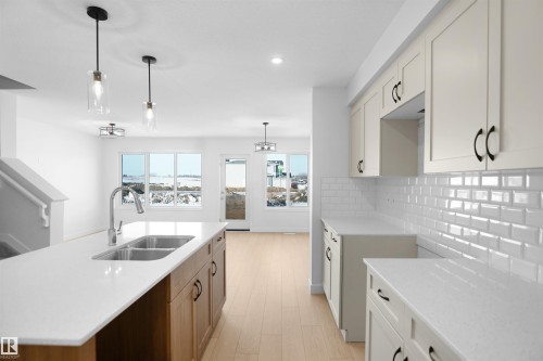 644 176 Avenue, Edmonton, AB - Indoor Photo Showing Kitchen With Double Sink With Upgraded Kitchen