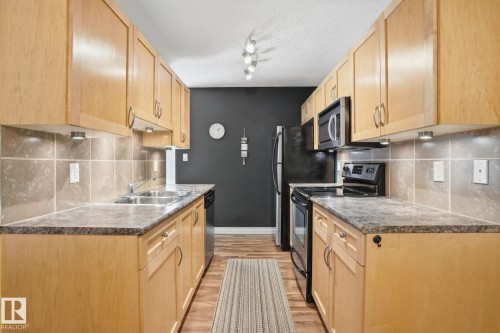206 6212 180 Street, Edmonton, AB - Indoor Photo Showing Kitchen With Double Sink