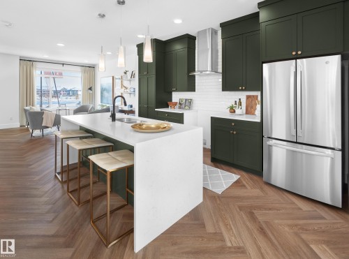 2427 Chokecherry Link, Edmonton, AB - Indoor Photo Showing Kitchen With Upgraded Kitchen