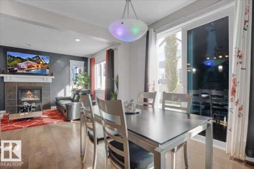 1035 158 Street, Edmonton, AB - Indoor Photo Showing Dining Room With Fireplace