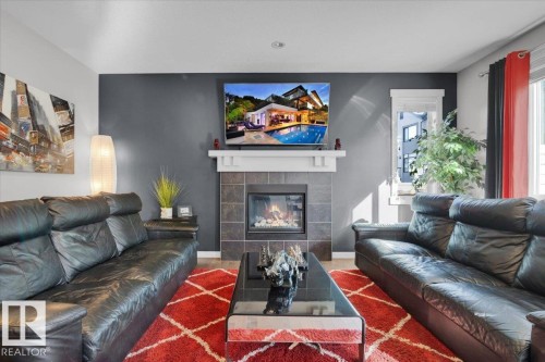 1035 158 Street, Edmonton, AB - Indoor Photo Showing Living Room With Fireplace