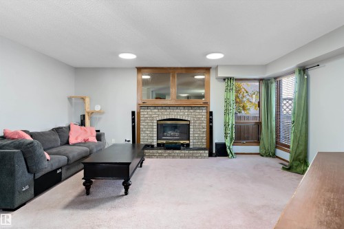 15903 62 Street, Edmonton, AB - Indoor Photo Showing Living Room With Fireplace