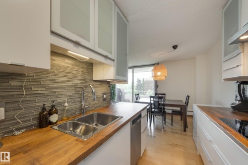 504 9909 110 Street, Edmonton, AB - Indoor Photo Showing Kitchen With Double Sink